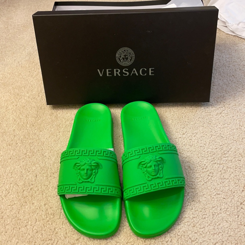 BRAND NEW neon Men’s Versace Slides